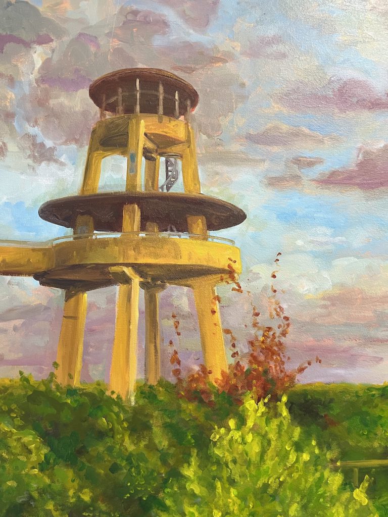 Detail of a painting of a strange structure
